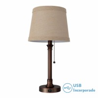 Distribuidor - Lâmpadas Diversas | Sobre Mesas Decoração | SOBREMESA BIG BEN 1XE27 MARRON 50X26X26 CM PUERTO USB Ref: 130671002